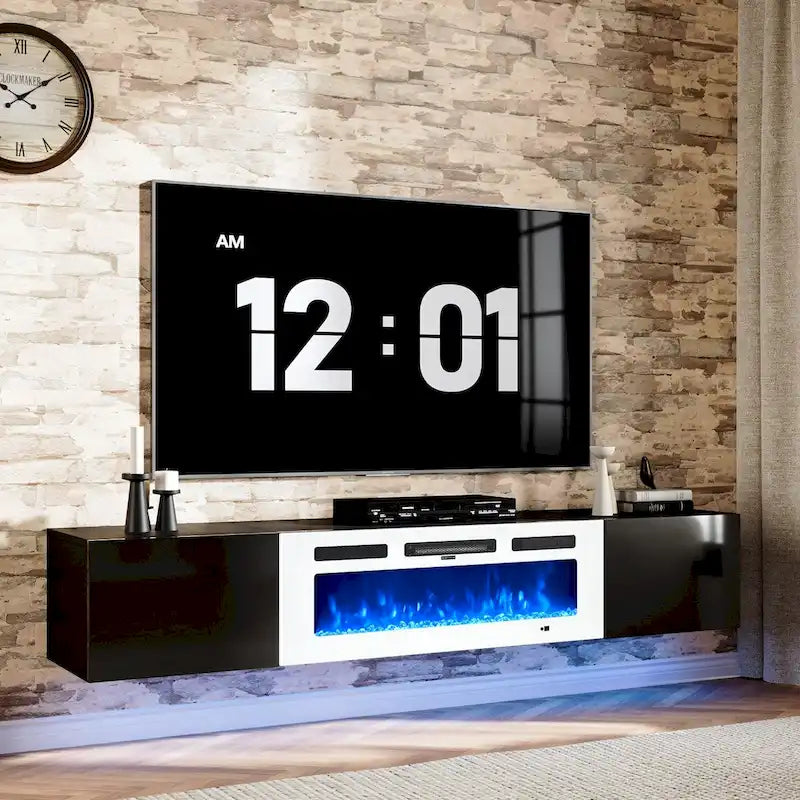 Floating TV Stand with 36 Electric Fireplace 11