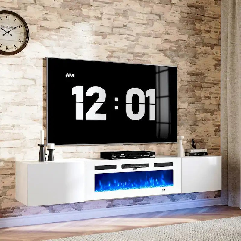 Floating TV Stand with 36 Electric Fireplace 12