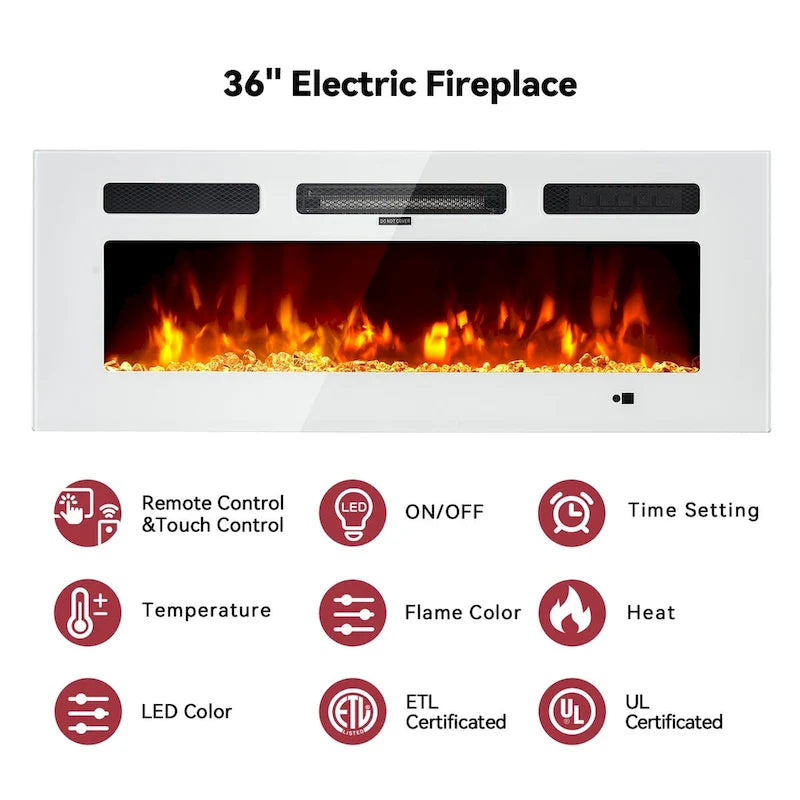Floating TV Stand with 36 Electric Fireplace