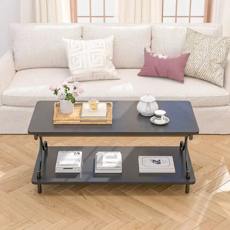 Javlergo Modern 3 Piece Coffee Table Set for Living Room Includes Wood Coffee Table and End Table Set of 2 5