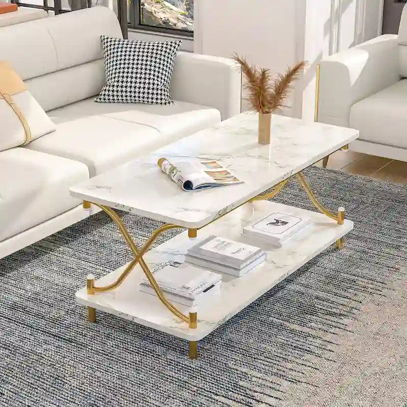 Javlergo Modern 3 Piece Coffee Table Set for Living Room Includes Wood Coffee Table and End Table Set of 2 10