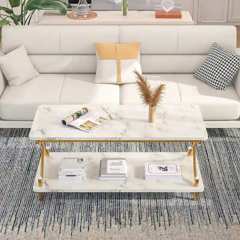 Javlergo Modern 3 Piece Coffee Table Set for Living Room Includes Wood Coffee Table and End Table Set of 2 11