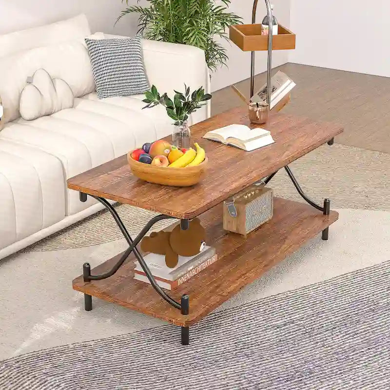 Javlergo Modern 3 Piece Coffee Table Set for Living Room Includes Wood Coffee Table and End Table Set of 2 19