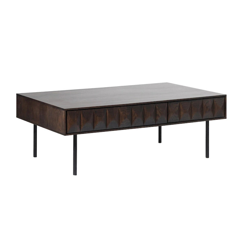 Rye Studio Modern 46 Wide 2-Drawer Coffee Table, Espresso Oak - 28W x 46L x 16.5H 2
