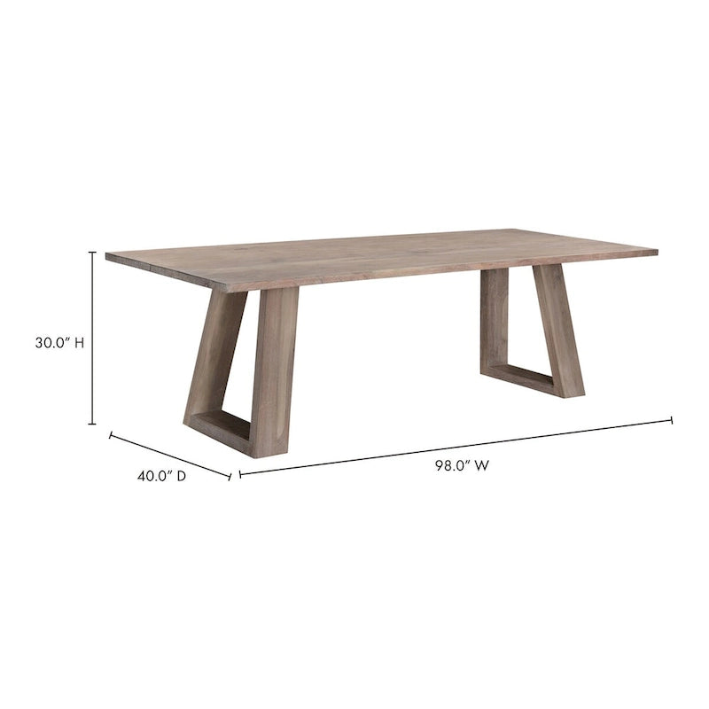 Aurelle Home Tina Modern Solid Acacia Wood Dining Table 4