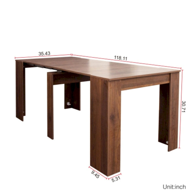 Multifunctional Extendable Rectangular Console Dining Table for 4-8 People 5