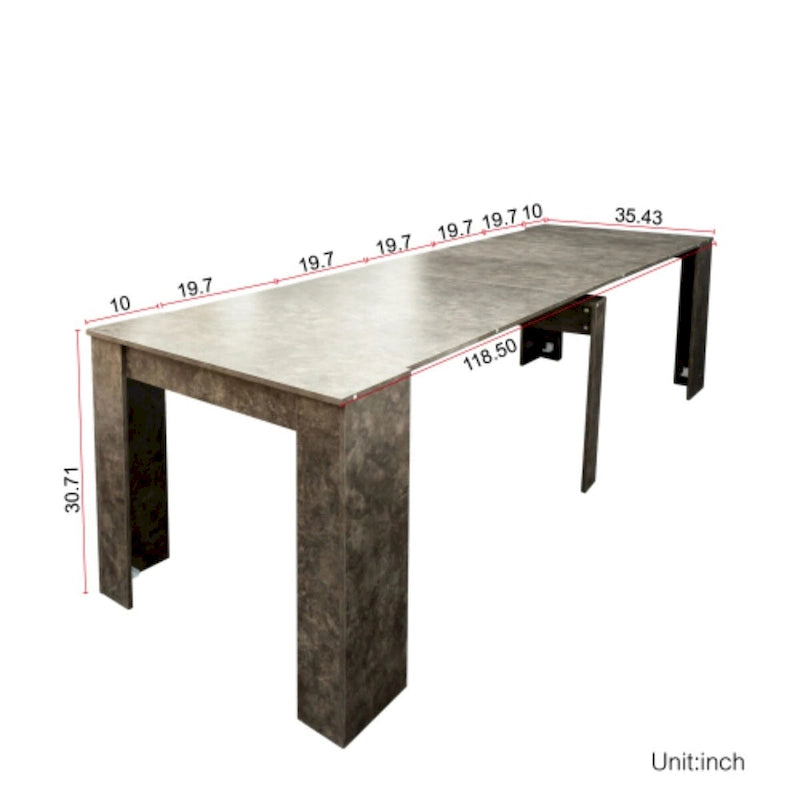 Multifunctional Extendable Rectangular Console Dining Table for 4-8 People 8