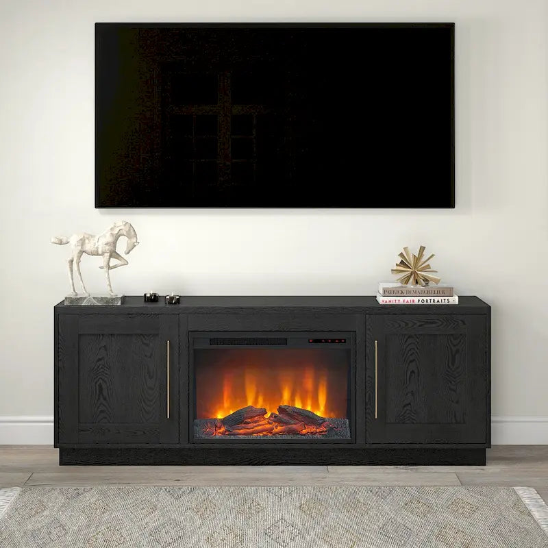 Tillman Rectangular TV Stand with Log Fireplace for TV's up to 75 29