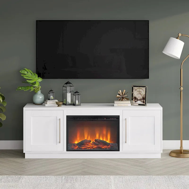 Tillman Rectangular TV Stand with Log Fireplace for TV's up to 75 31