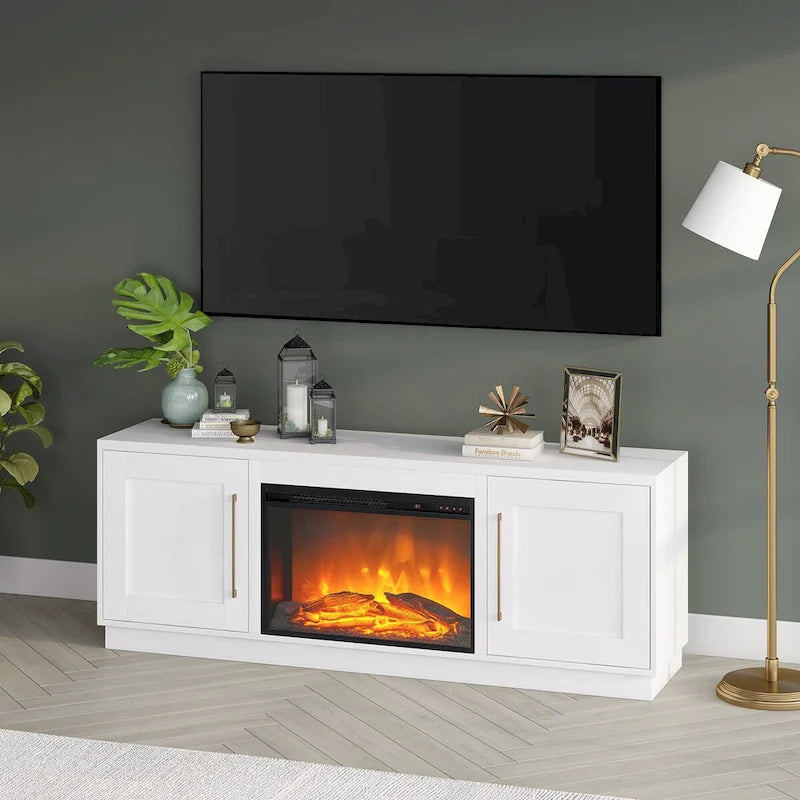 Tillman Rectangular TV Stand with Log Fireplace for TV's up to 75 4