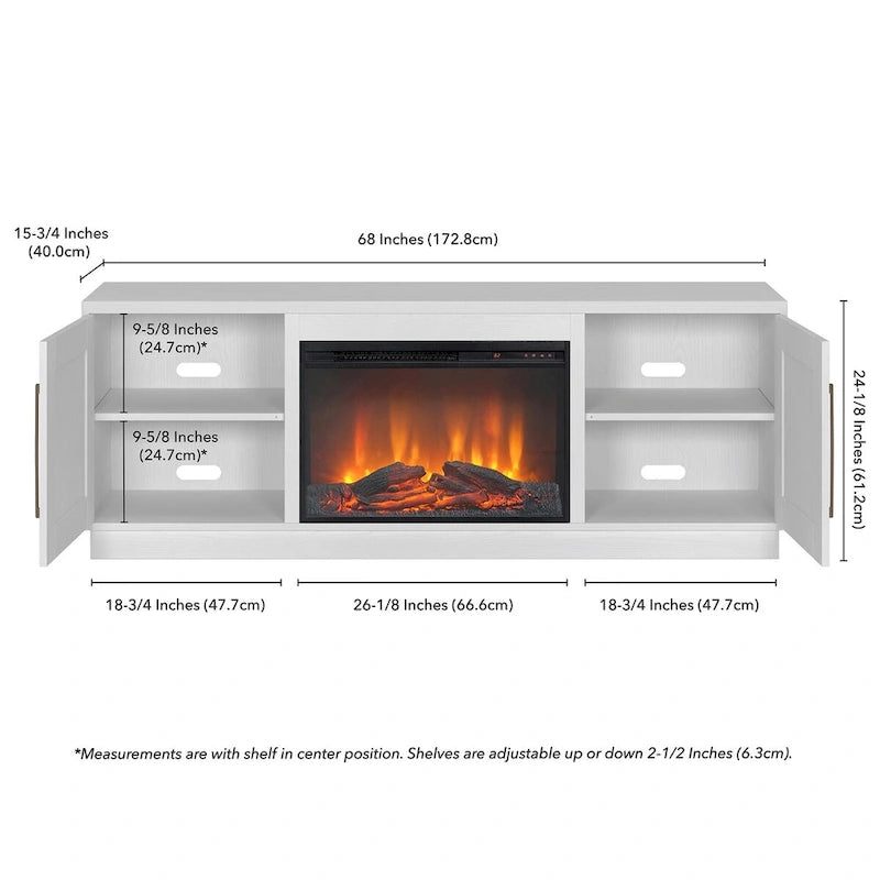 Tillman Rectangular TV Stand with Log Fireplace for TV's up to 75 8