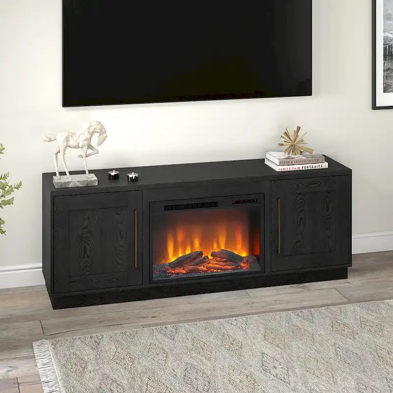 Tillman Rectangular TV Stand with Log Fireplace for TV's up to 75 11