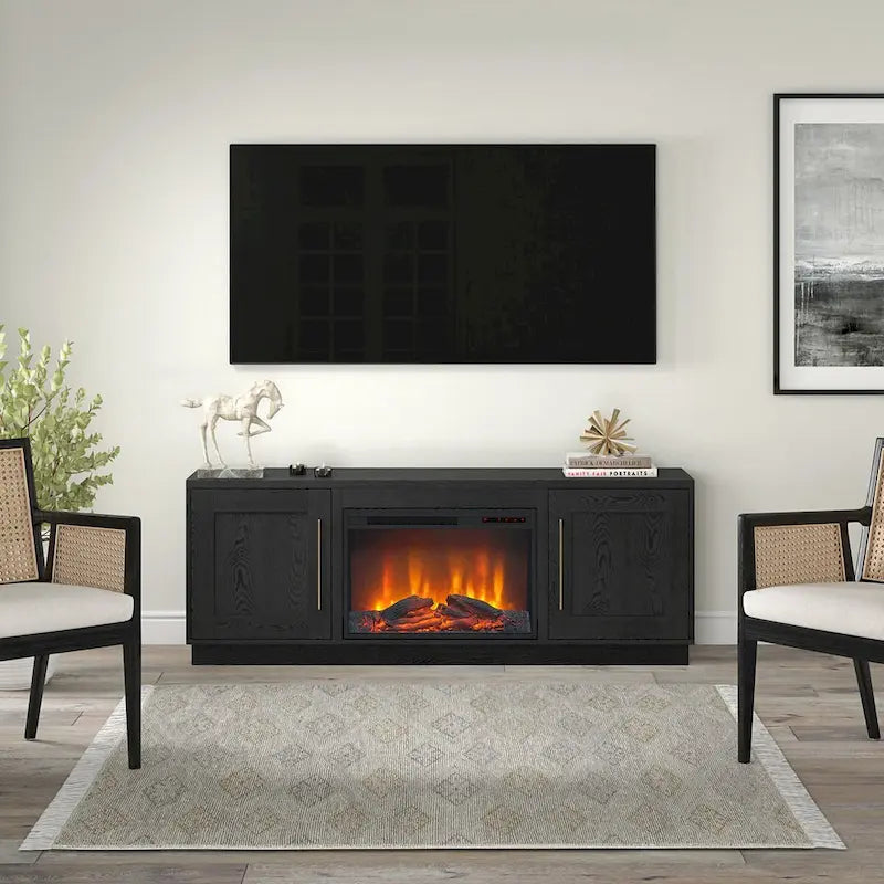Tillman Rectangular TV Stand with Log Fireplace for TV's up to 75 13