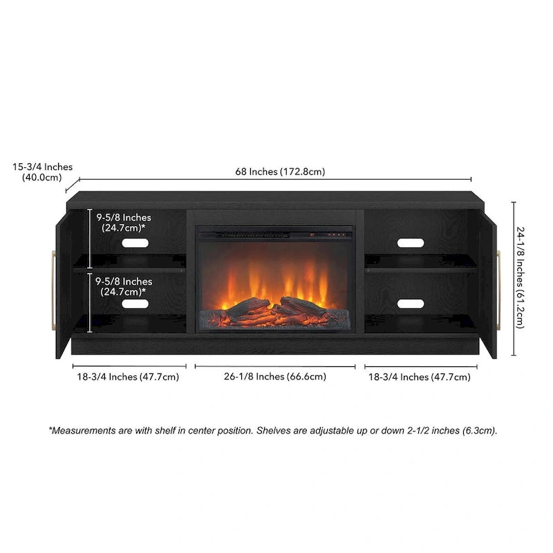 Tillman Rectangular TV Stand with Log Fireplace for TV's up to 75 17