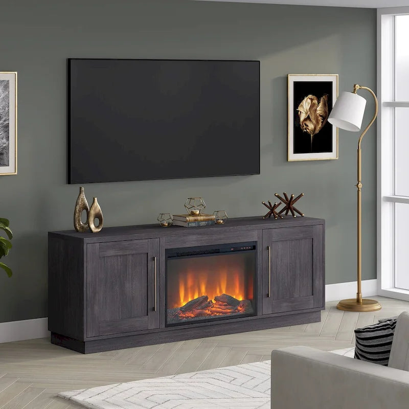 Tillman Rectangular TV Stand with Log Fireplace for TV's up to 75 21