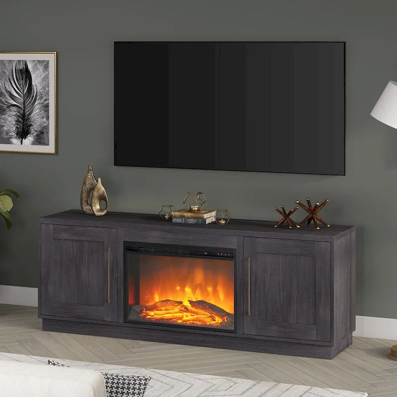 Tillman Rectangular TV Stand with Log Fireplace for TV's up to 75 22