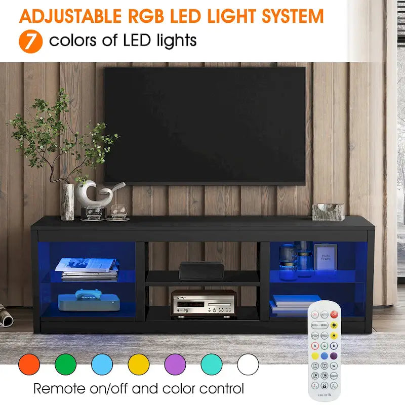 66 Modern RGB LED TV Stand Console Table for TV's up to 75 3