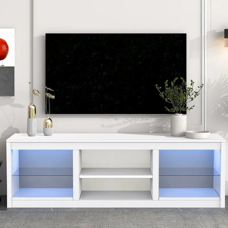 66 Modern RGB LED TV Stand Console Table for TV's up to 75 13