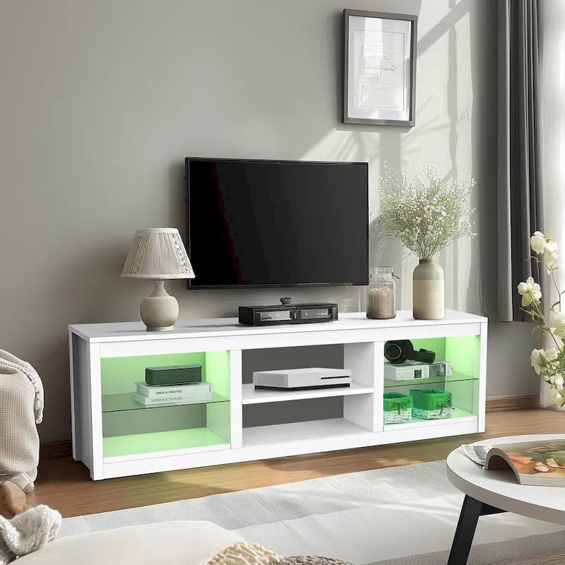 66 Modern RGB LED TV Stand Console Table for TV's up to 75 14
