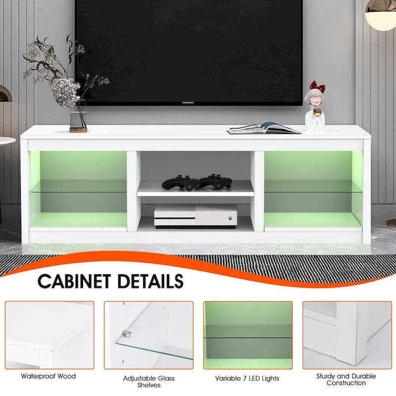 66 Modern RGB LED TV Stand Console Table for TV's up to 75 18