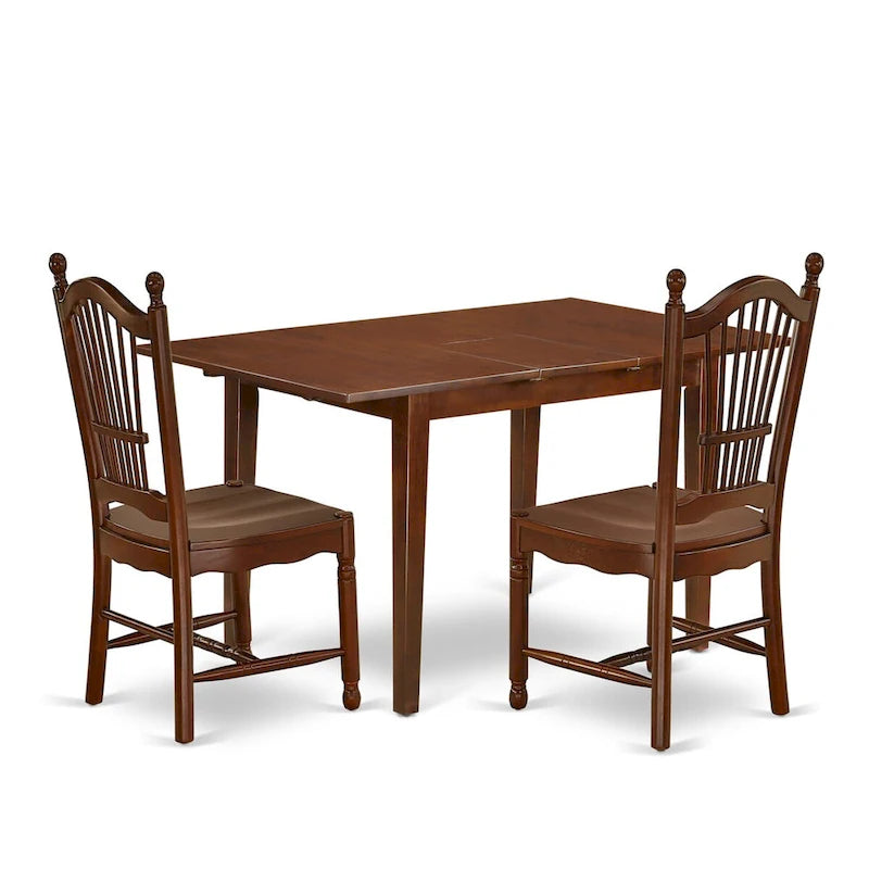 East West Furniture Set da Pranzo - un Tavolo da Cucina e Sedie da Pranzo da Cucina, Mogano (Opzioni Pezzi)