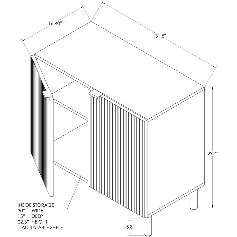 Merk Walnut Cabinet 2 Door 9