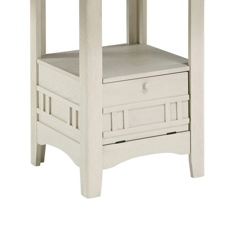Tavolo altezza bancone allungabile Glee 42-60 pollici, Bianco Antico e Marrone 3