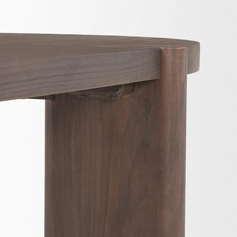 Sohan Dark Elm Wood Oval Dining Table - 91.0L x 38.0W x 30.0H 7