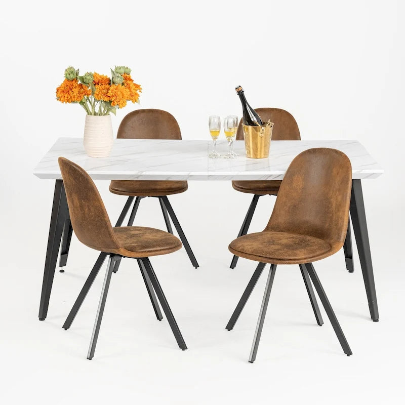 HomyLin 63-inch Dining Table Rectangular for 4-6 with Wooden Top and Metal Legs 26