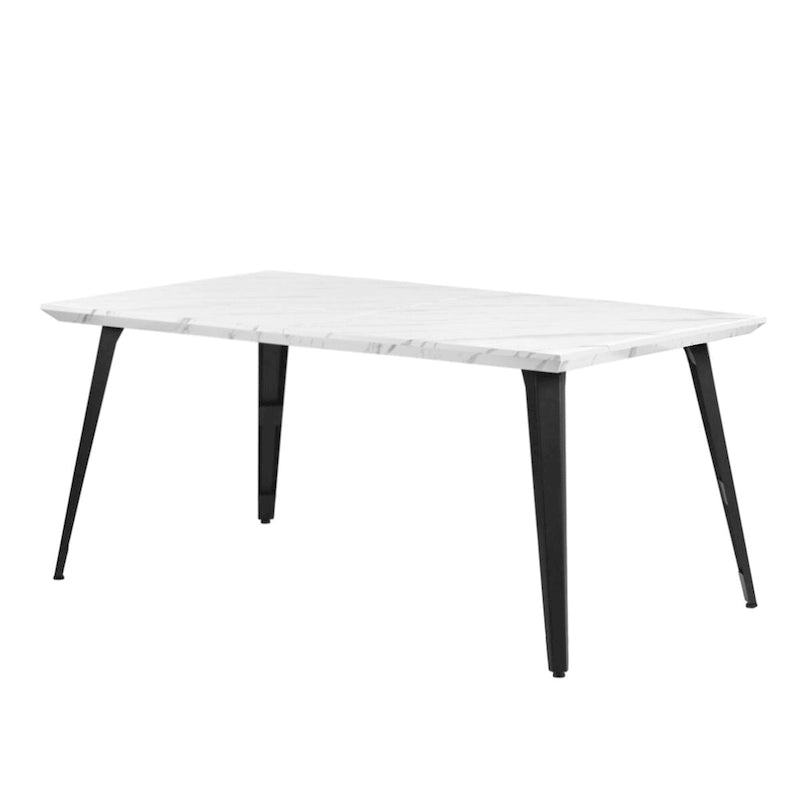 HomyLin 63-inch Dining Table Rectangular for 4-6 with Wooden Top and Metal Legs