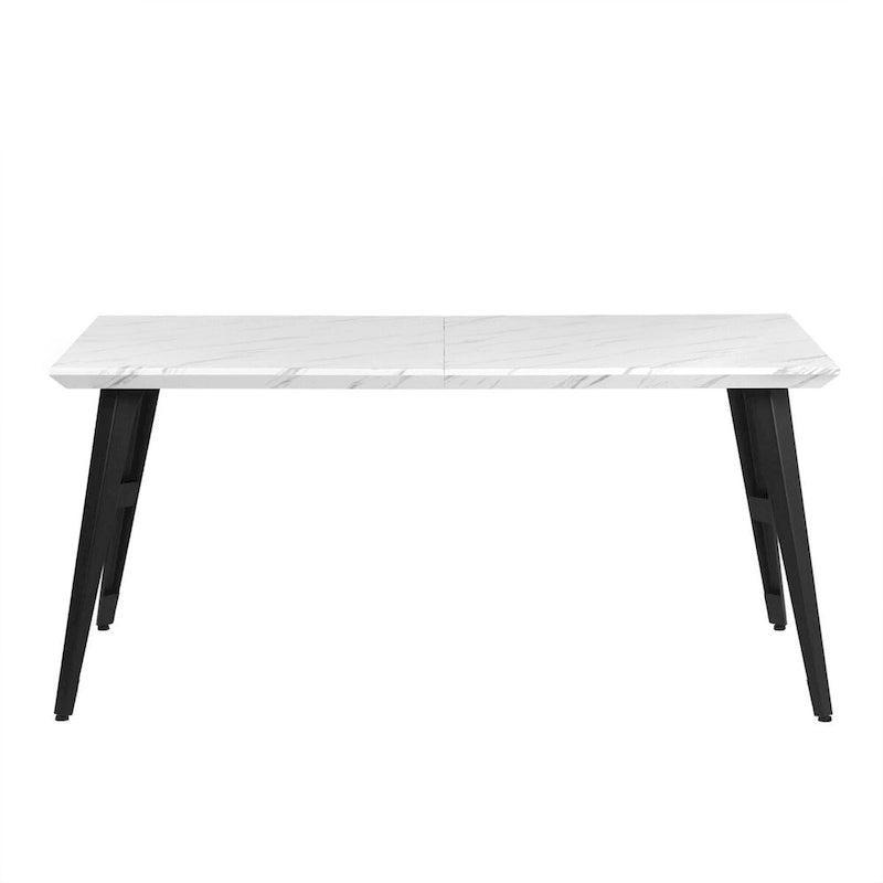 HomyLin 63-inch Dining Table Rectangular for 4-6 with Wooden Top and Metal Legs 14