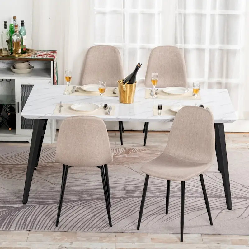 HomyLin 63-inch Dining Table Rectangular for 4-6 with Wooden Top and Metal Legs 15