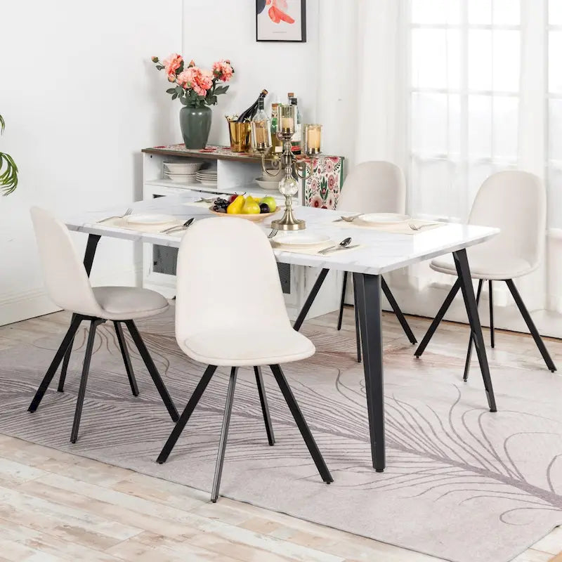 HomyLin 63-inch Dining Table Rectangular for 4-6 with Wooden Top and Metal Legs 16