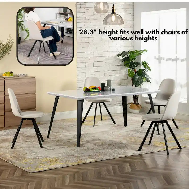 HomyLin 63-inch Dining Table Rectangular for 4-6 with Wooden Top and Metal Legs 18
