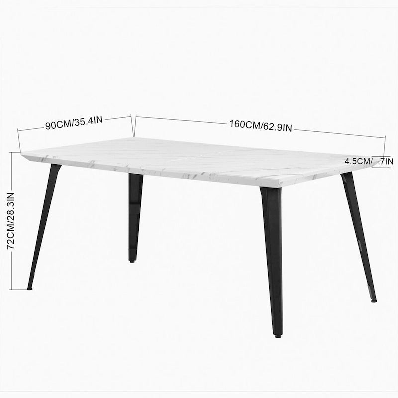 HomyLin 63-inch Dining Table Rectangular for 4-6 with Wooden Top and Metal Legs 20
