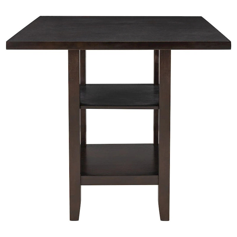 5 PCS Wooden Counter Height Dining Set with Padded Chairs and Storage Shelving 12