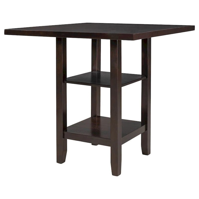 5 PCS Wooden Counter Height Dining Set with Padded Chairs and Storage Shelving 13