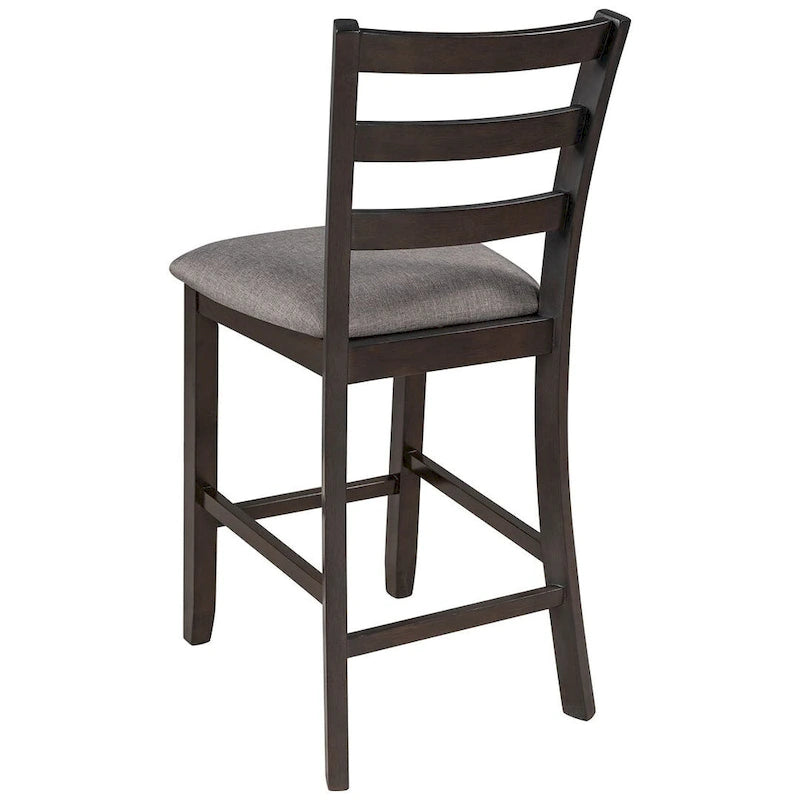 5 PCS Wooden Counter Height Dining Set with Padded Chairs and Storage Shelving 16