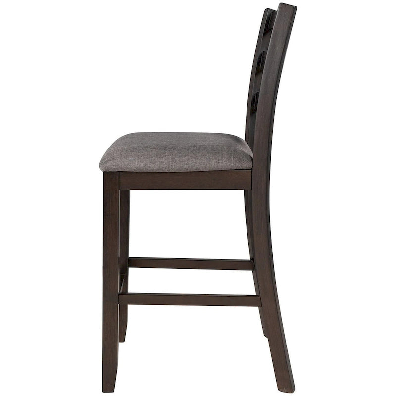 5 PCS Wooden Counter Height Dining Set with Padded Chairs and Storage Shelving 17