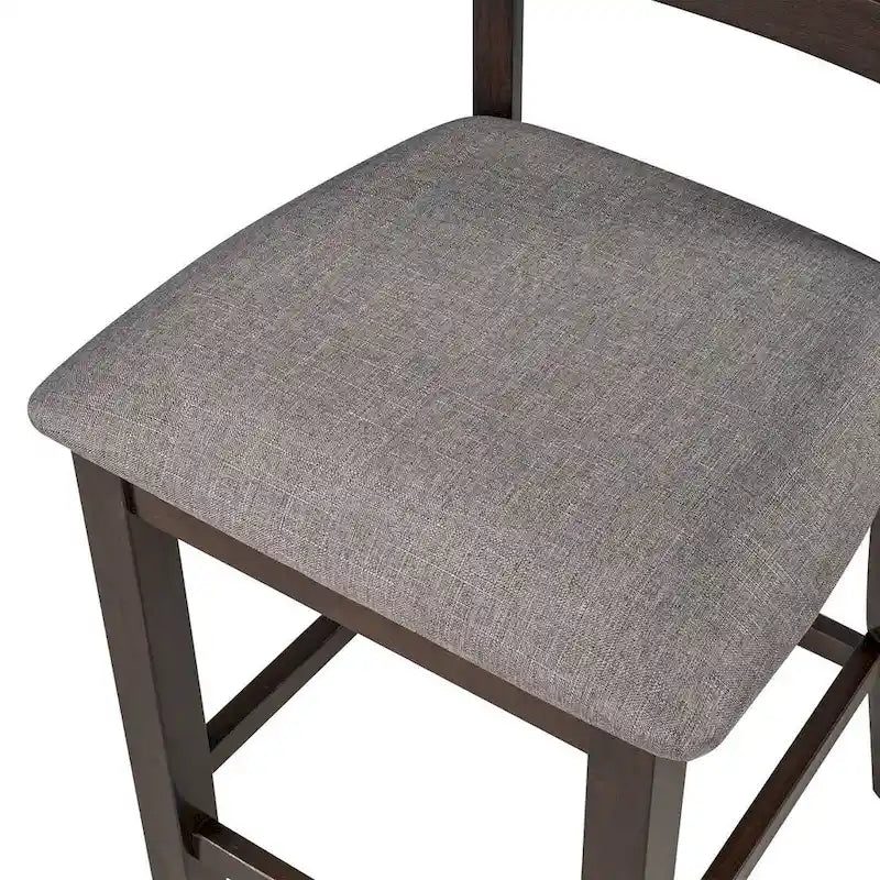 5 PCS Wooden Counter Height Dining Set with Padded Chairs and Storage Shelving 19