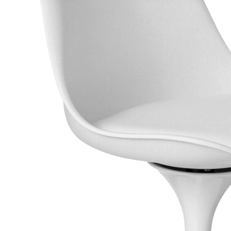 Mid-Century Modern Swivel Tulip Side Chair with Comfortable Cushioned Seat, White Polypropylene Accent Side Chair 8