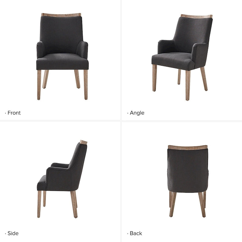 Albert Farmhouse Upholstered Solid Wood Dining Chair Set of 6 by HULALA HOME 10