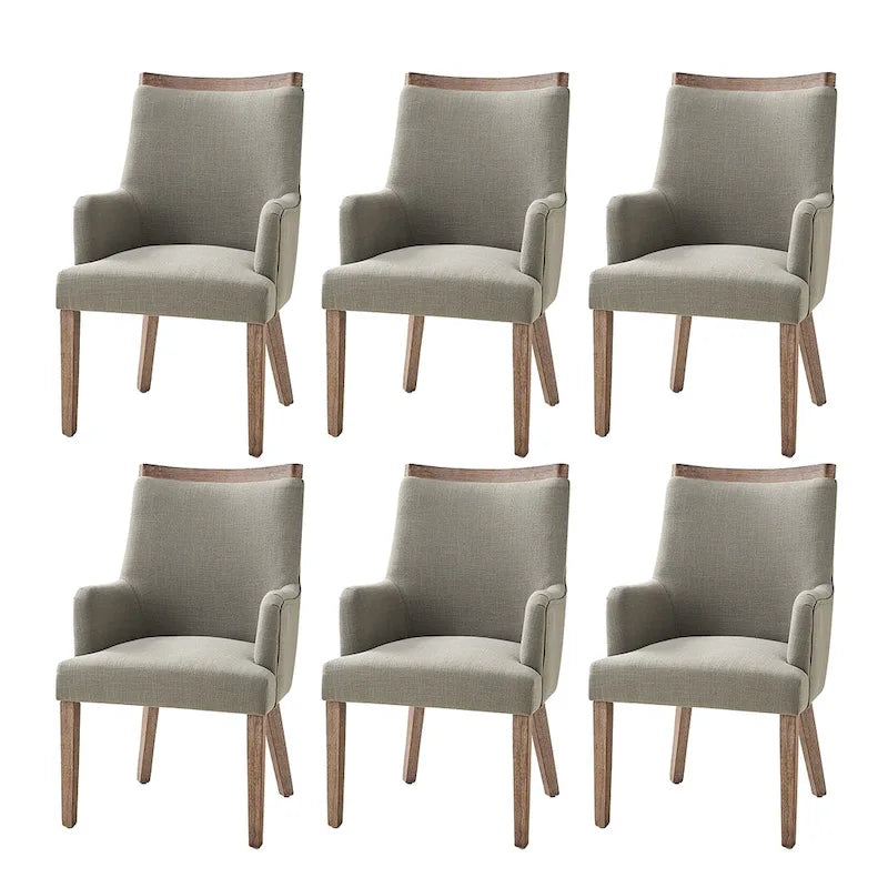 Albert Farmhouse Upholstered Solid Wood Dining Chair Set of 6 by HULALA HOME 13