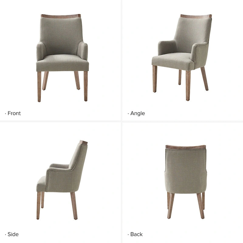 Albert Farmhouse Upholstered Solid Wood Dining Chair Set of 6 by HULALA HOME 18