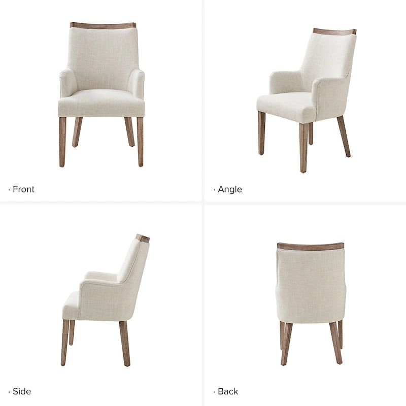 Albert Farmhouse Upholstered Solid Wood Dining Chair Set of 6 by HULALA HOME 22