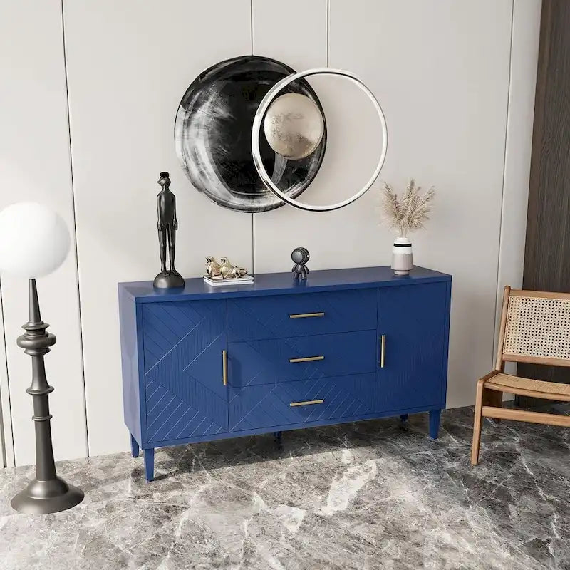 55 Stylish and Functional Buffet/Sideboard Cabinet with Carved Effect 3