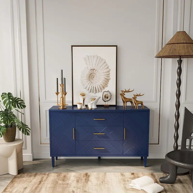 55 Stylish and Functional Buffet/Sideboard Cabinet with Carved Effect 4