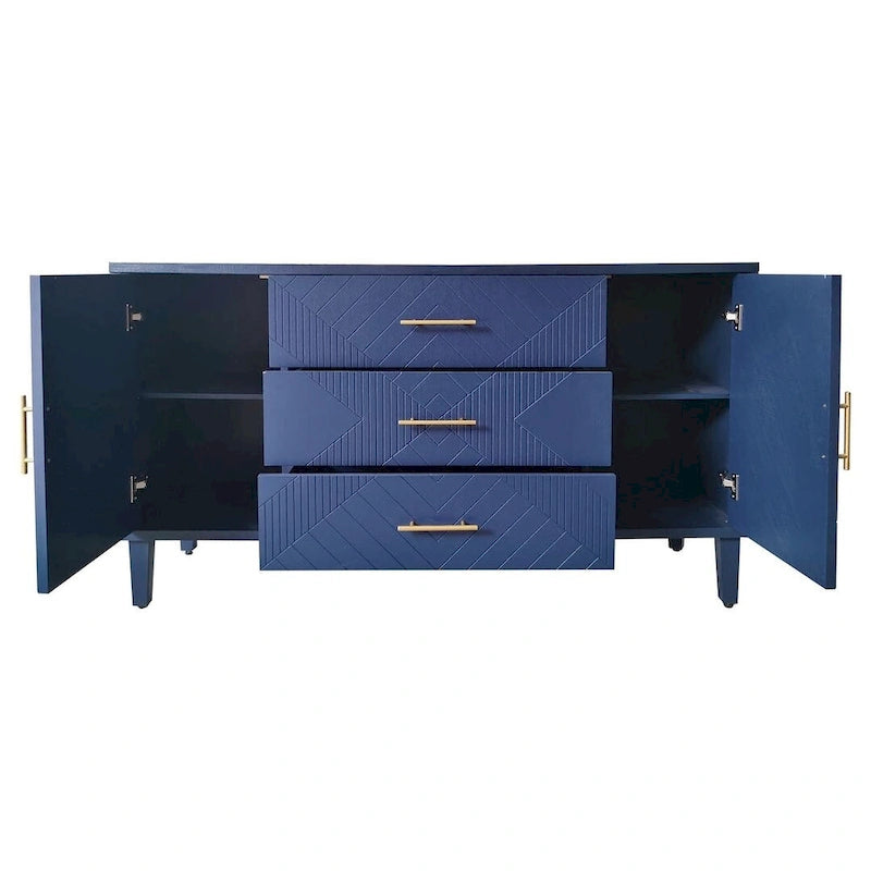 55 Stylish and Functional Buffet/Sideboard Cabinet with Carved Effect 6