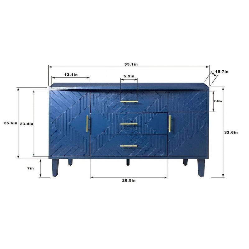 55 Stylish and Functional Buffet/Sideboard Cabinet with Carved Effect 8