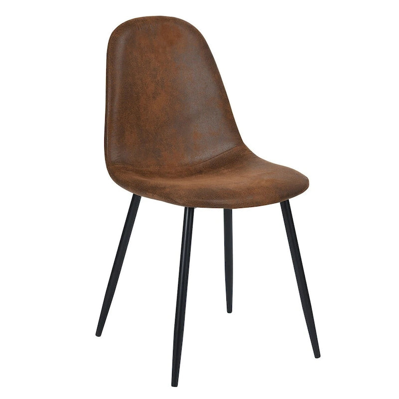HomyLin Dining Chairs Set of 4 Suede Side Accent Chairs with Black Metal Legs 10